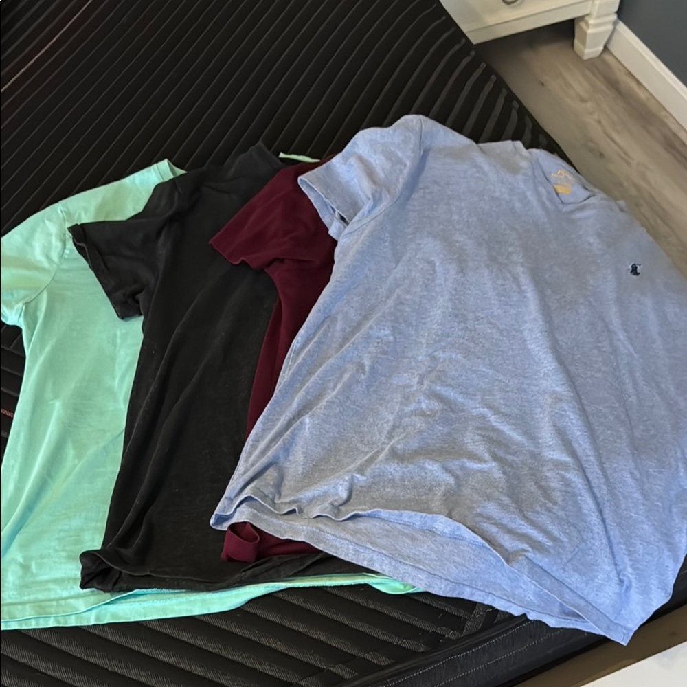 Men's T-Shirt Bundle in Blue, Black, Burgundy, and Mint